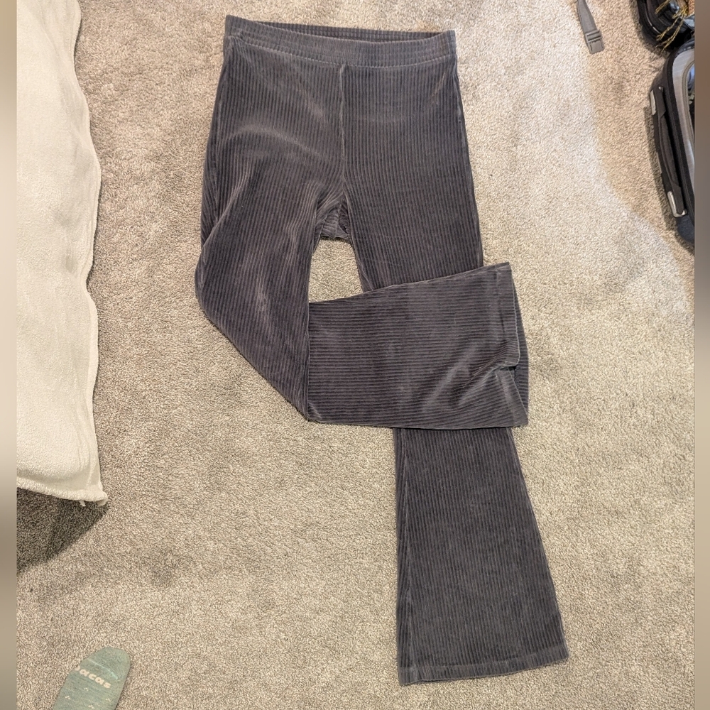 Aerie Charcoal Corduroy Pants